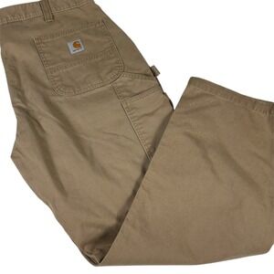 Carhartt Pants Men's Relaxed Fit Khaki Carpenter 42x30 Workwear Utility